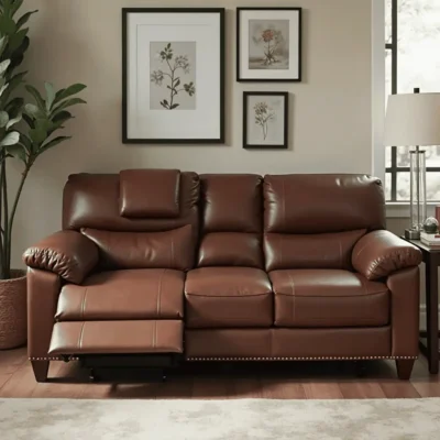 brown leather couch